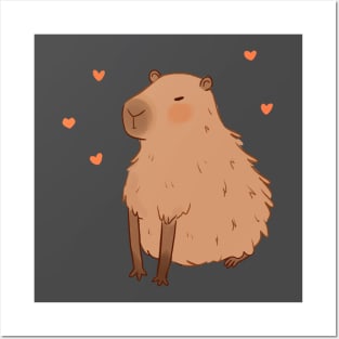 Cute capybara illustration Posters and Art